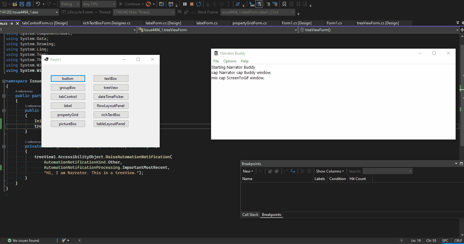 Accessibility: WinForms other controls should support UIA Notification ...