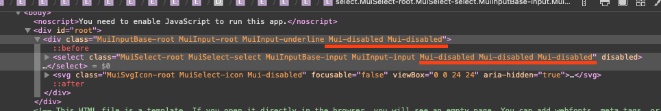 [Select] "Mui-disabled" class duplicated · Issue #21213 · mui/material ...
