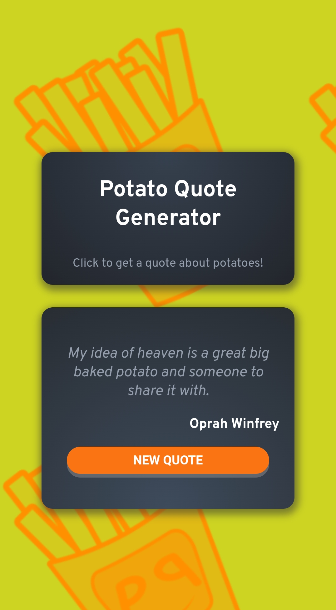GitHub - Sannora/Potato-Quote-Generator: A webpage that I've created ...