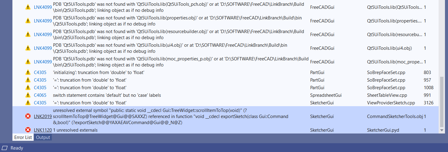Compiling ended with error in project SketcherGui · Issue #473 ...