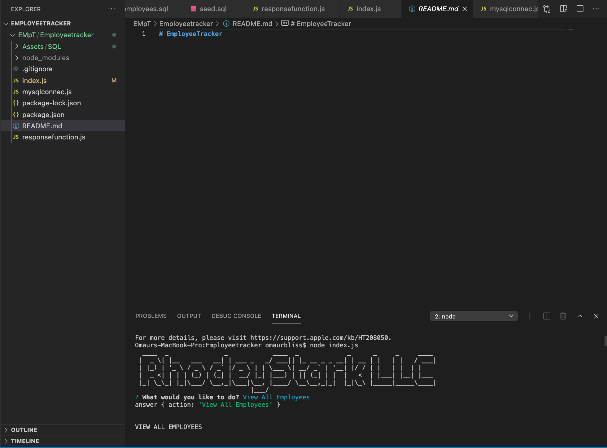 GitHub - OmaurBliss/EmployeeTracker: This is a command line interface ...