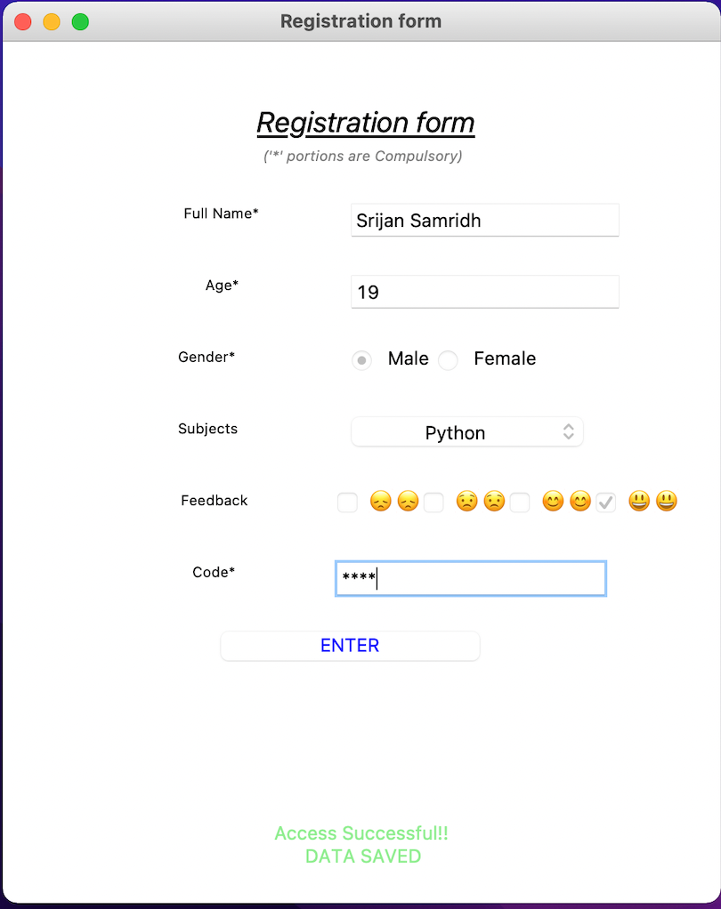 GitHub - SrijanSamridh/Tkinter-App-GUI: It's a basic Registrations Form ...