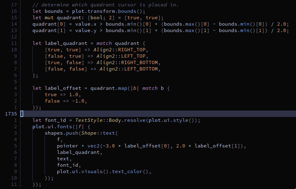 Plot label quadrant · Issue #3028 · emilk/egui · GitHub