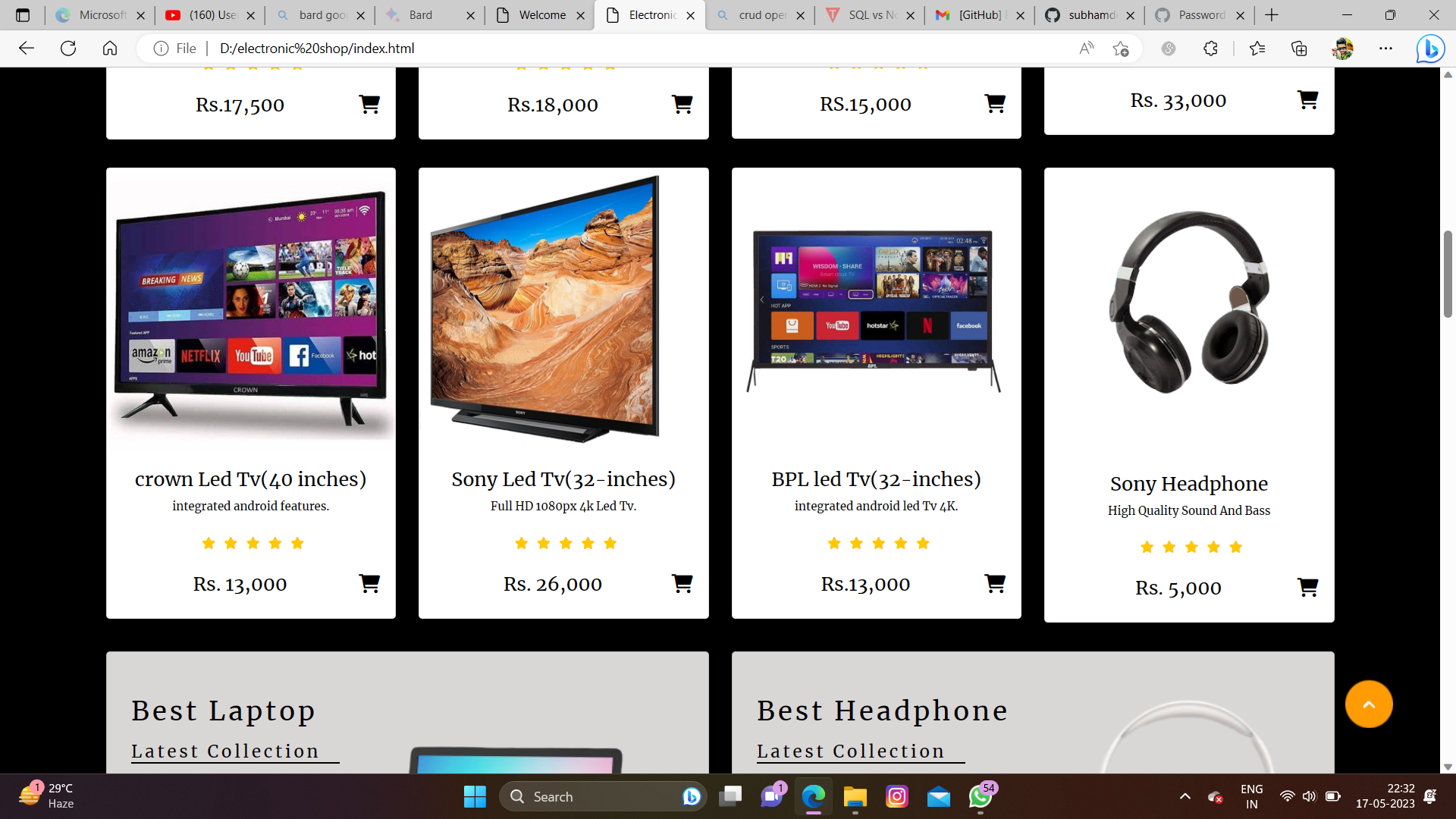 GitHub - subhamdey1234/electronic-shop: Created my Father's shop's ...