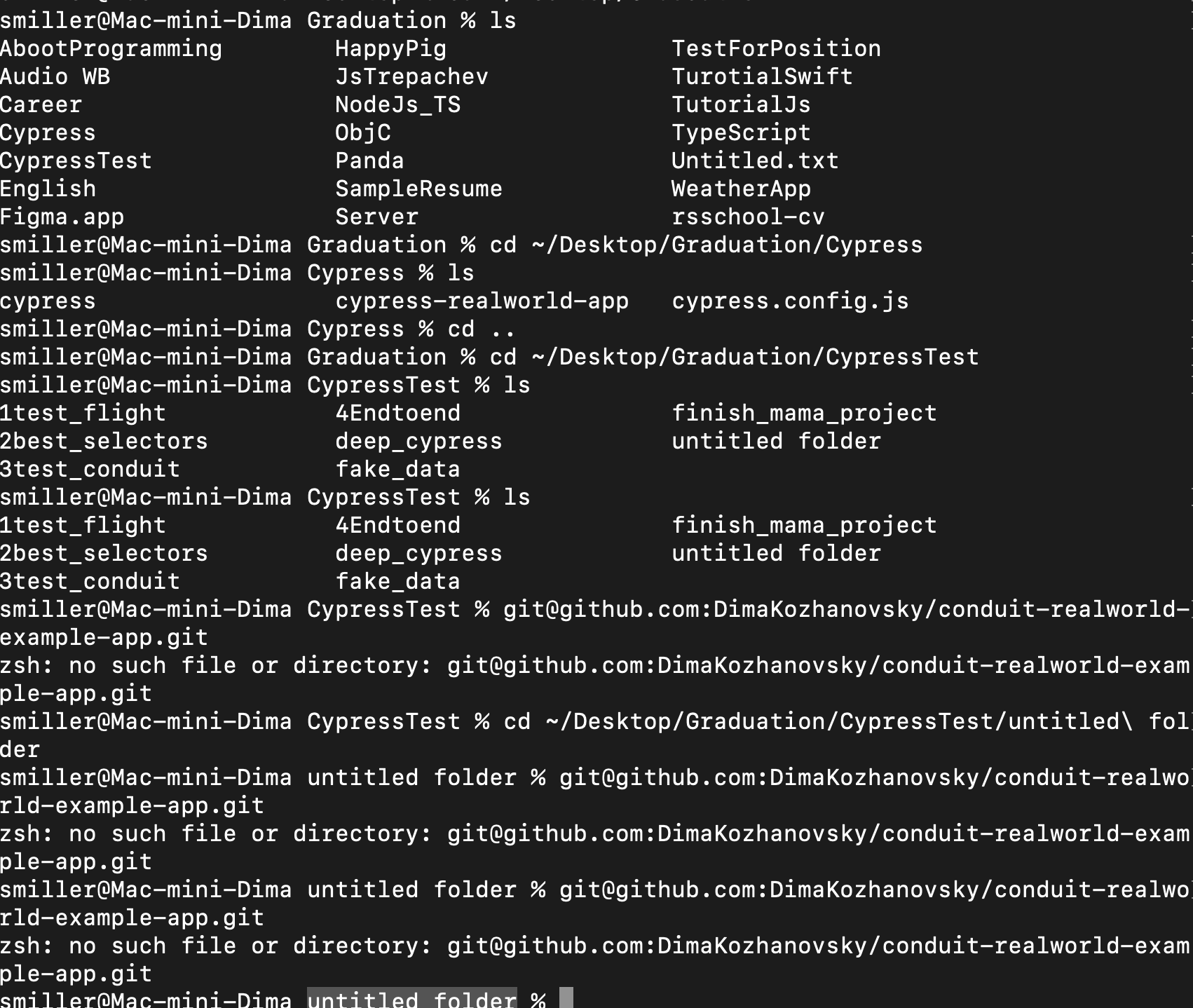 No such file or directory open tutorials cypress discussion 59