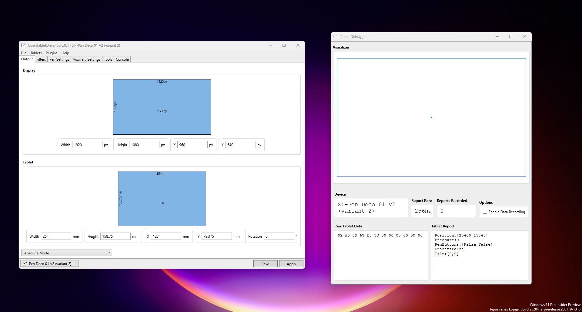 Cursor stuck in topleft corner, XPPen Deco 01 V2 · Issue 2629