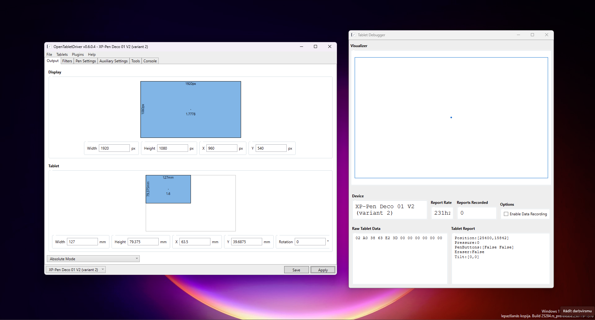 Cursor stuck in topleft corner, XPPen Deco 01 V2 · Issue 2629