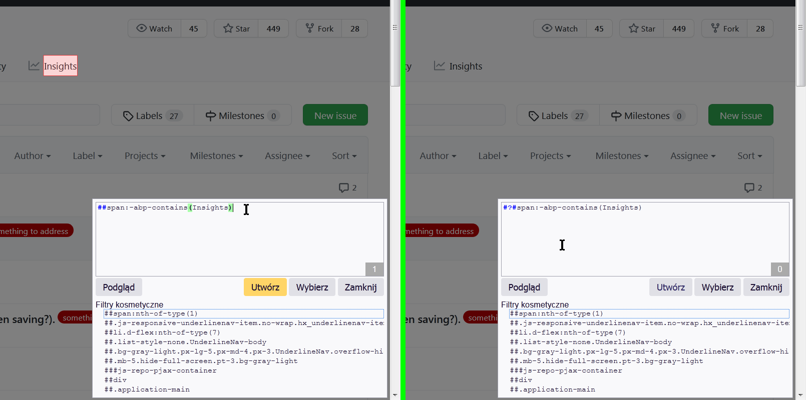 HTML filter is treated as legit filter on the picker (even on Chromium
