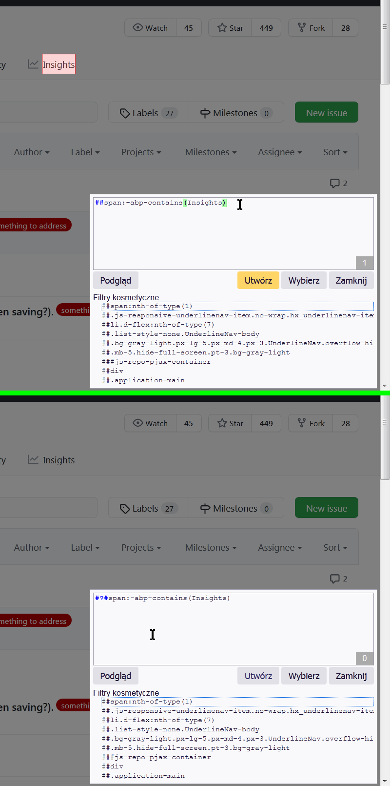 HTML filter is treated as legit filter on the picker (even on Chromium ...