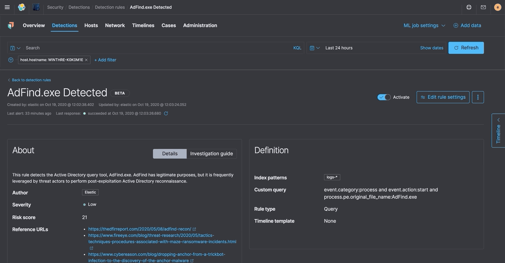 [New Rule] AdFind Command Activity · Issue #394 · elastic/detection ...