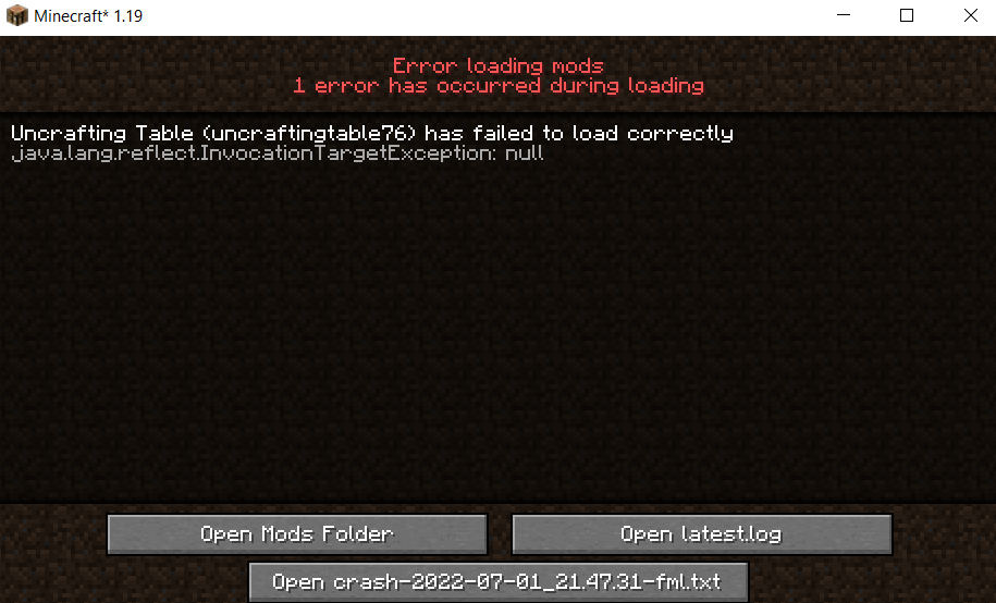 [1.19] Mod uncraftingtable76 fails to load correctly with null ...