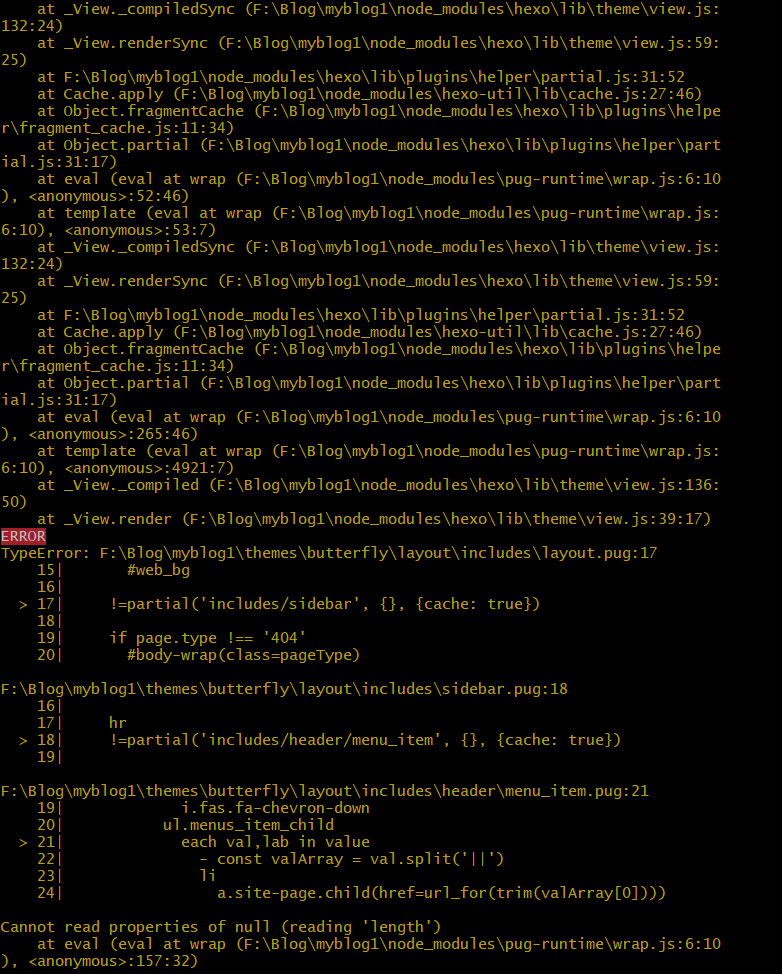 [Bug]: hexo g时候未知报错 · Issue #1208 · jerryc127/hexo-theme-butterfly · GitHub