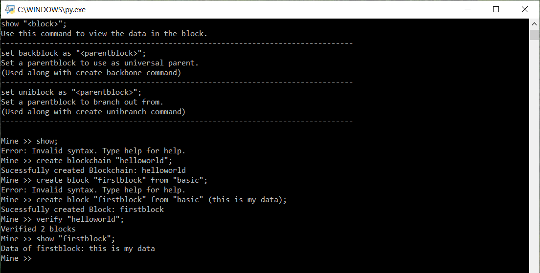 GitHub - webmetic/Mine-Blockchain-Commandline: I made a command line ...