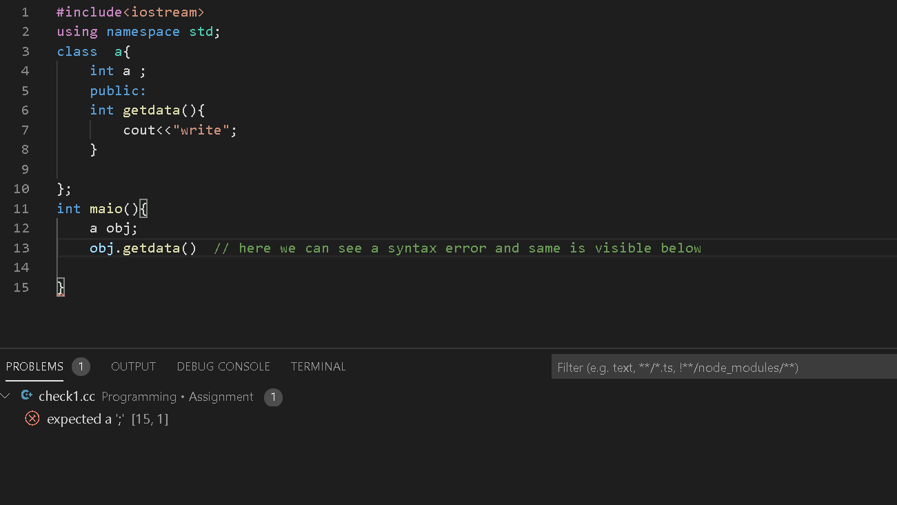 i no longer see the highlighting red line to show syntax error in my c ...