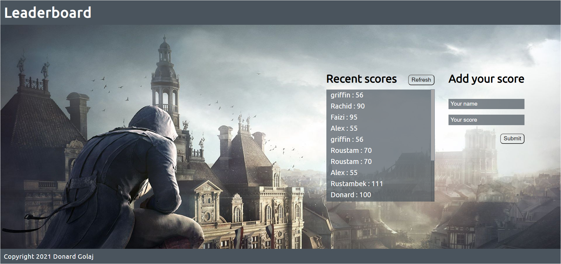 GitHub - Donard97/Leaderboard: The leaderboard website displays scores ...