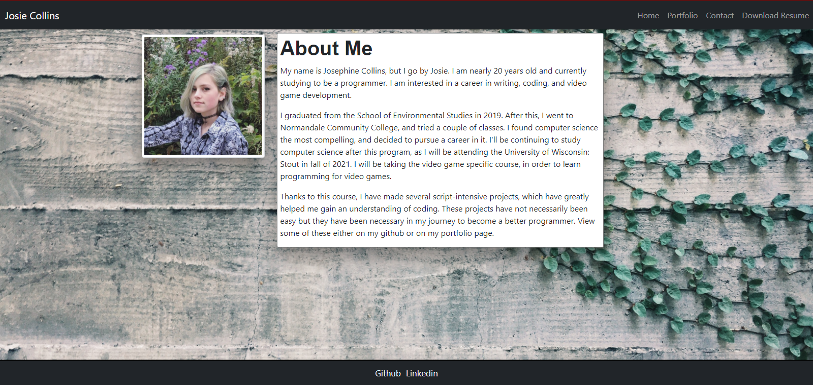 GitHub - josiecl/20-React-Portfolio: Week 20's assignment, where I ...