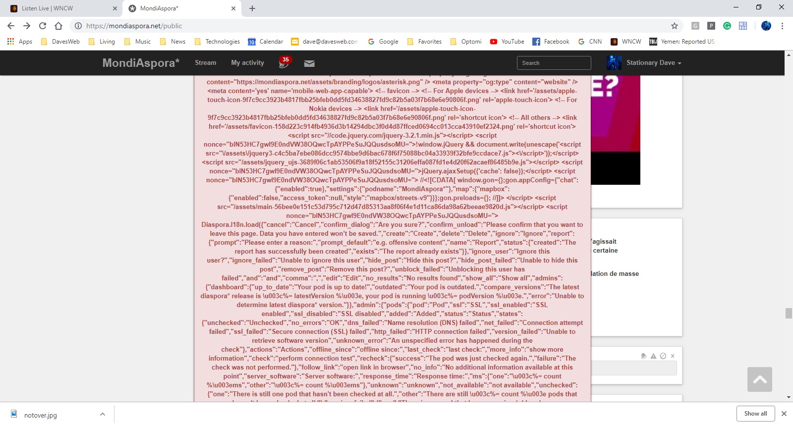 Flash error message contains uninterpreted HTML when liking an post ...