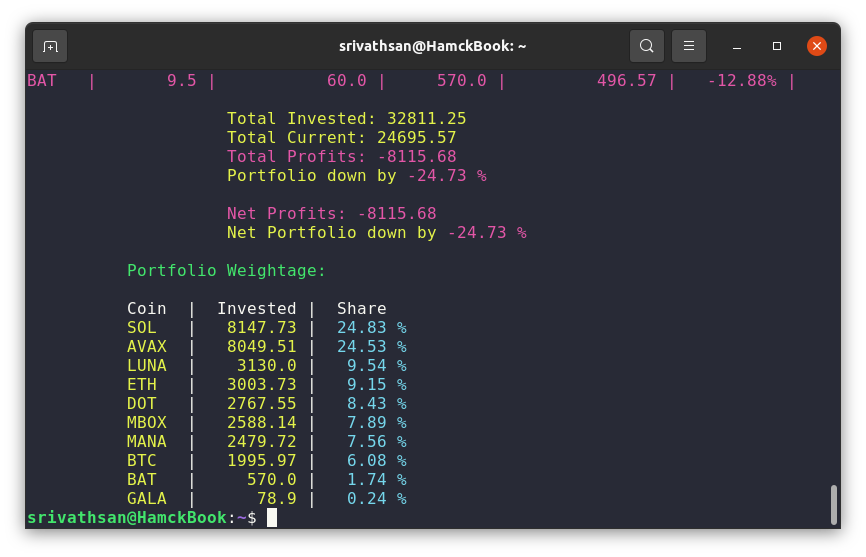 GitHub - srivathsanvenkateswaran/CryptoPortfolioManager: A CLI Tool to ...