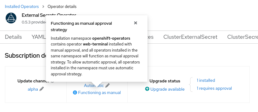 Investigate manual approval on operators · Issue #633 · operate-first ...