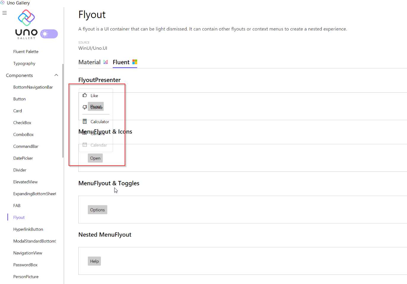 [Gallery][Skia.GTK] Fluent combobox is not Working properly and for