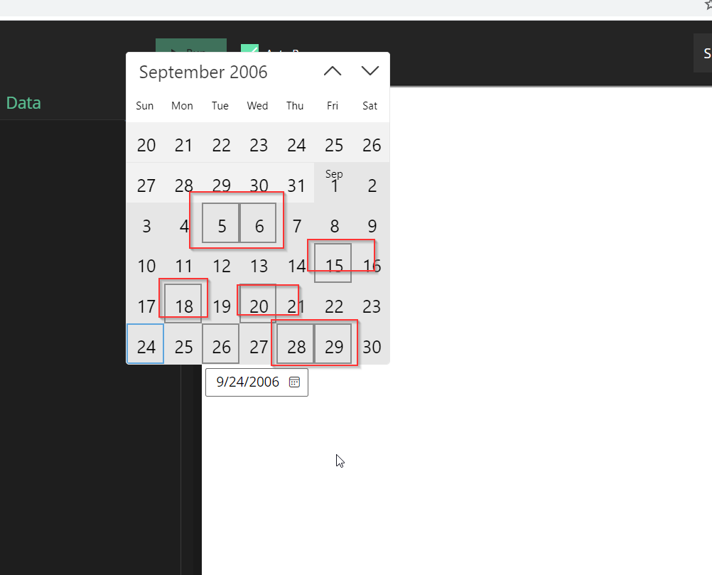  calendardatepicker playground in the calendar last selected dates 