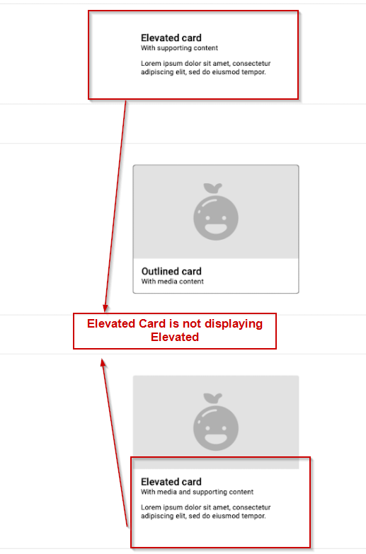 [Gallery][Android/iOS/Catalyst] CardElevated Card are not displaying