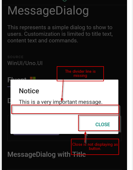 [Gallery][Android]MessageDialog- For Message dialog buttons are ...