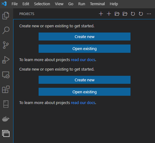 Opening SQL DB Project Extension shows duplicate set of buttons and ...