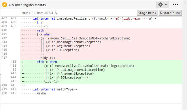 Screenshot...
Indenting the when clause further resolves the issue ![Screenshot 2022-09-26 090349