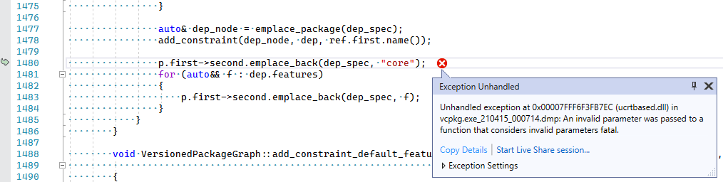 vcpkg.exe crash with access violation, unknown root cause, but have a ...