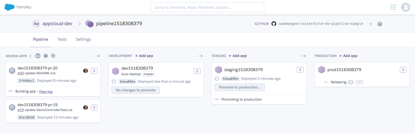 wadewegner/salesforce-dx-pipeline-sample - Buttons - Heroku Elements