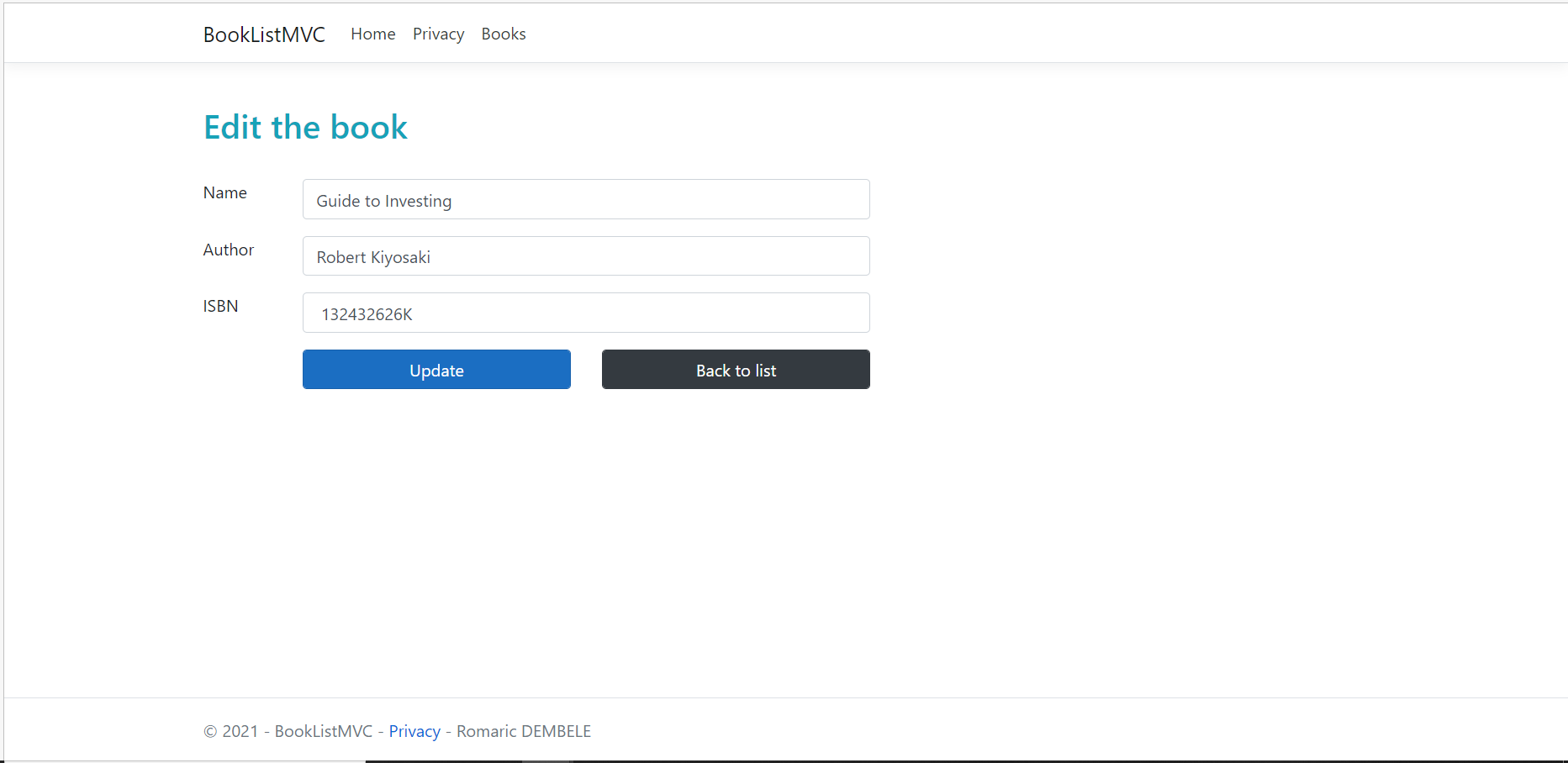 GitHub - romaricDembele/ASP.NetCore: A Book list website with CRUD ...