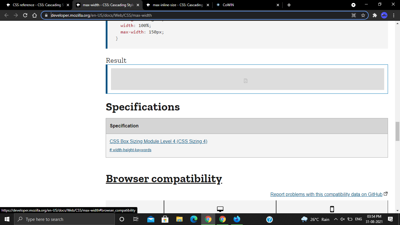 Issue with "maxwidth" live example iframe not working · Issue 8490