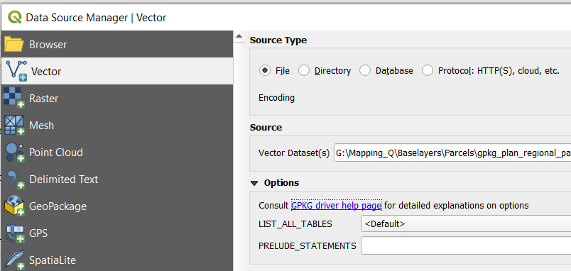 Broken link to GPKG driver help page in Data Source Manager / Vector ...