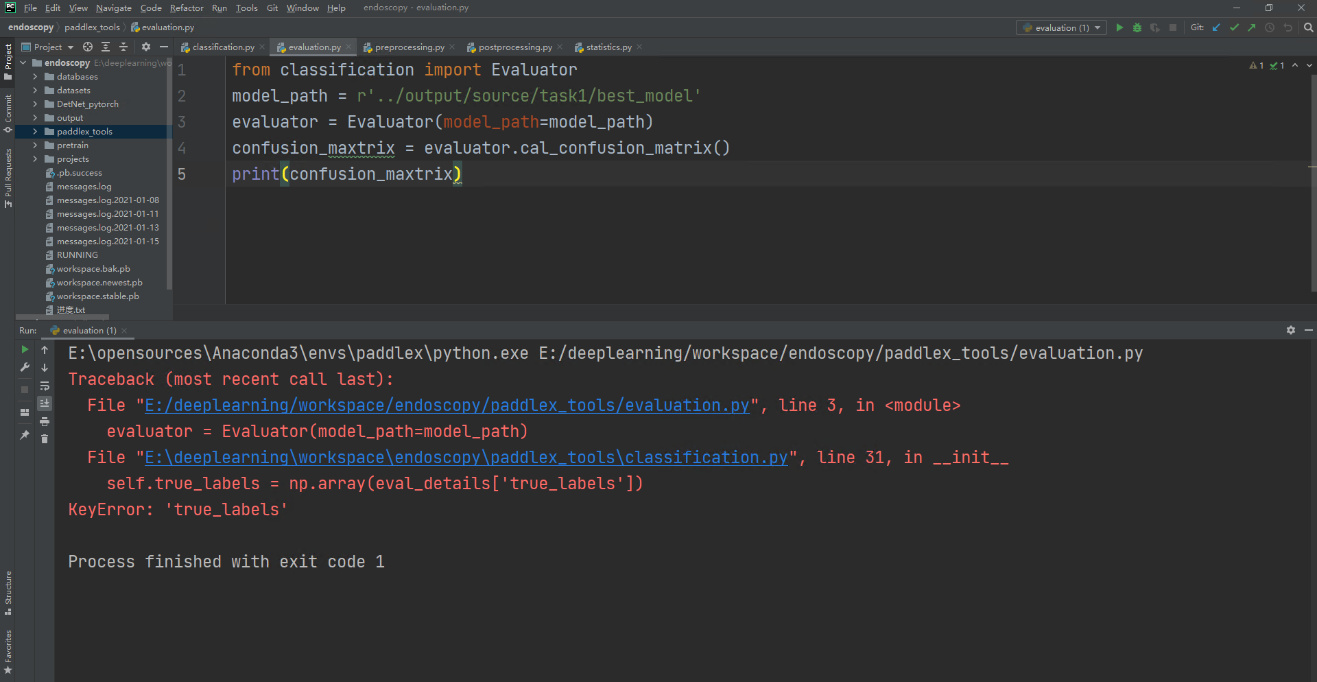 调用classification.Evaluator报错 · Issue #527 · PaddlePaddle/PaddleX · GitHub