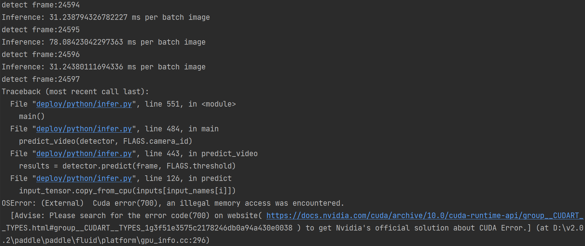 导出行人检测模型预测视频中途报错 · Issue #2999 · PaddlePaddle/PaddleDetection · GitHub
