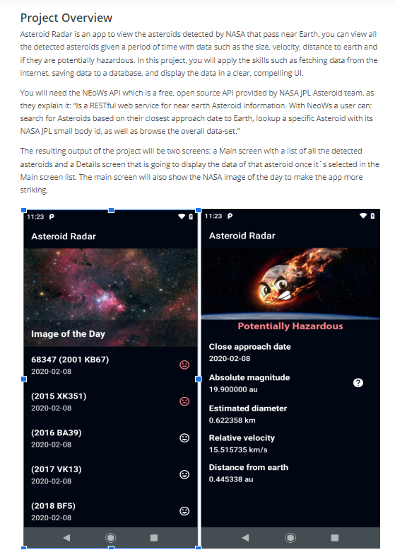 GitHub - kevkane87/AsteroidRadar: Udacity Nanodegree Project 2