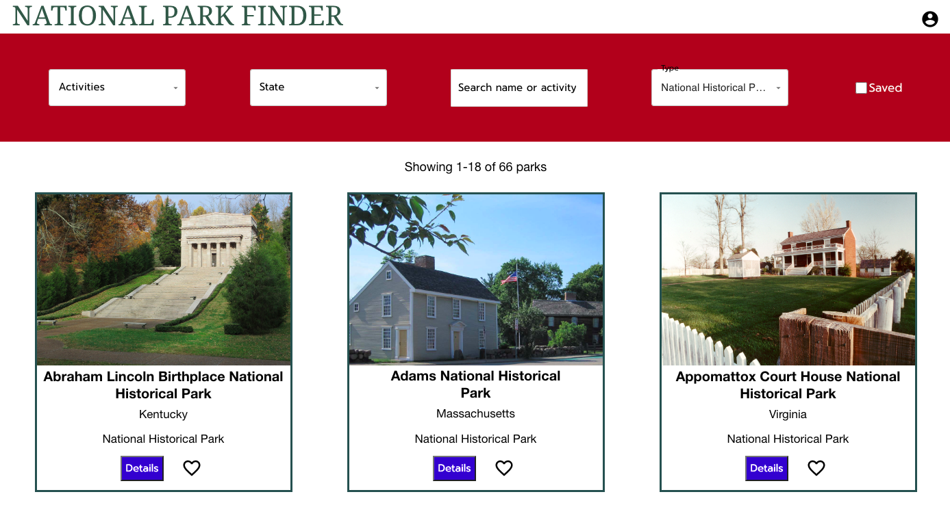 STATE PARK FINDER visual data 2