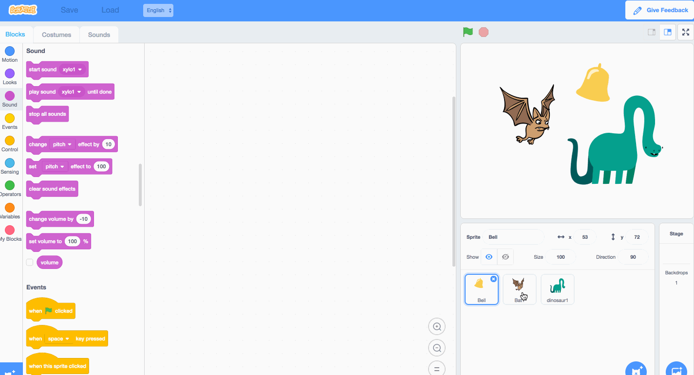Selected block category moves up when switching sprites · Issue #1221 ...