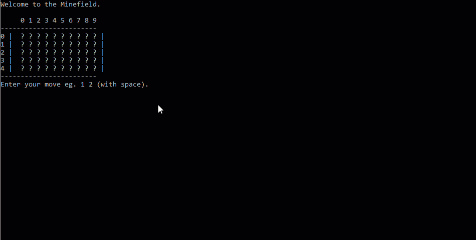 GitHub - R-B-2020/Minefield: Minefield Game