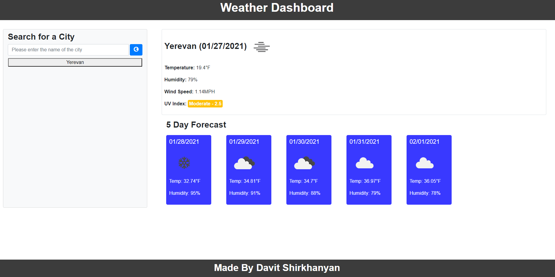 GitHub - davitshirkhanyan/weather-dashboard