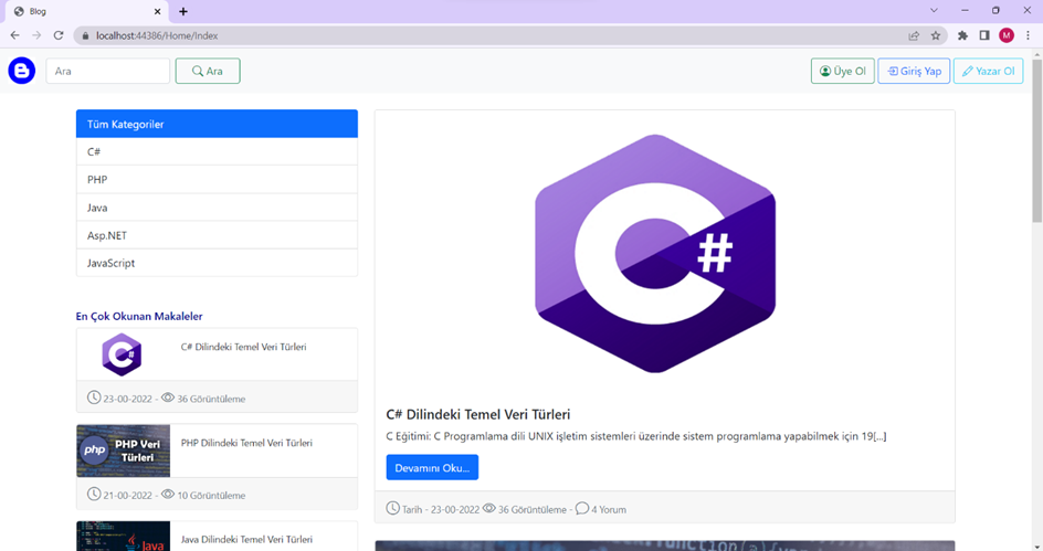 GitHub - melisalpkaya/MvcBlogApplication: It is a blog application ...