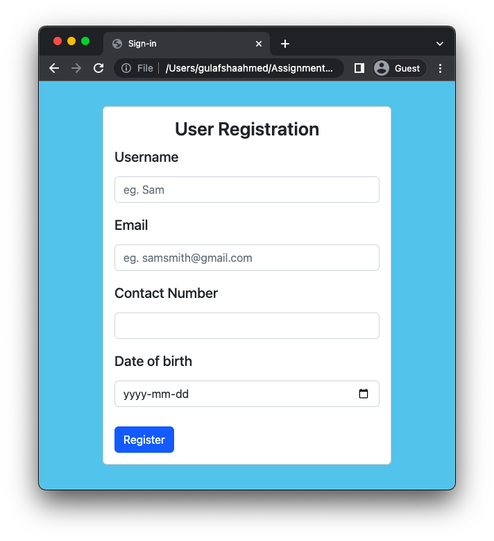GitHub - pyjamaSamm/bootstrap_registration: A simple registration form