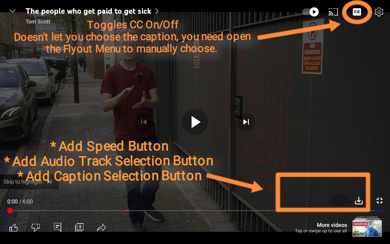feat(patch)Youtube More InPlayer Buttons for Better UI · Issue