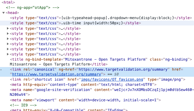 Html Rel Tag Update logic that generates HTML meta tag · Issue #793 · opentargets ...