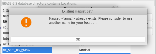 Existing mapset path_020
