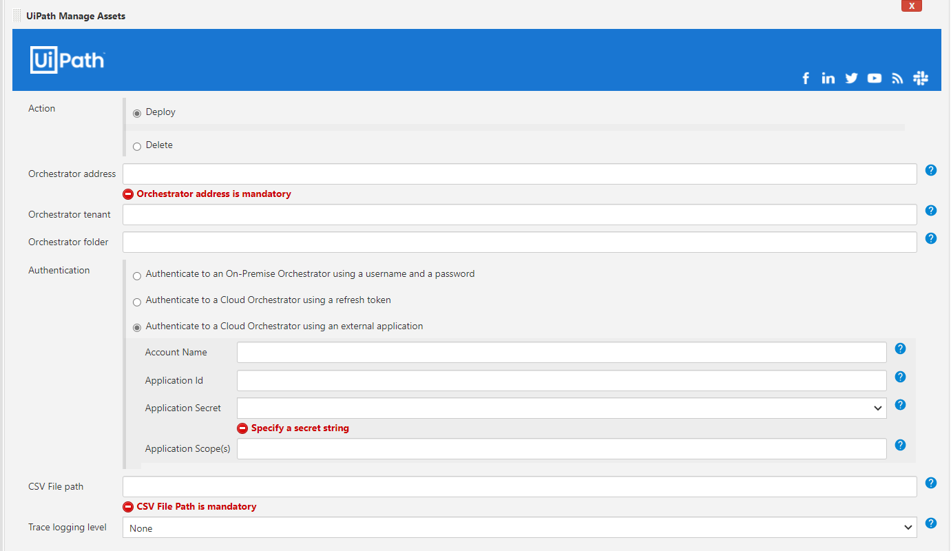 UiPath Manage Assets