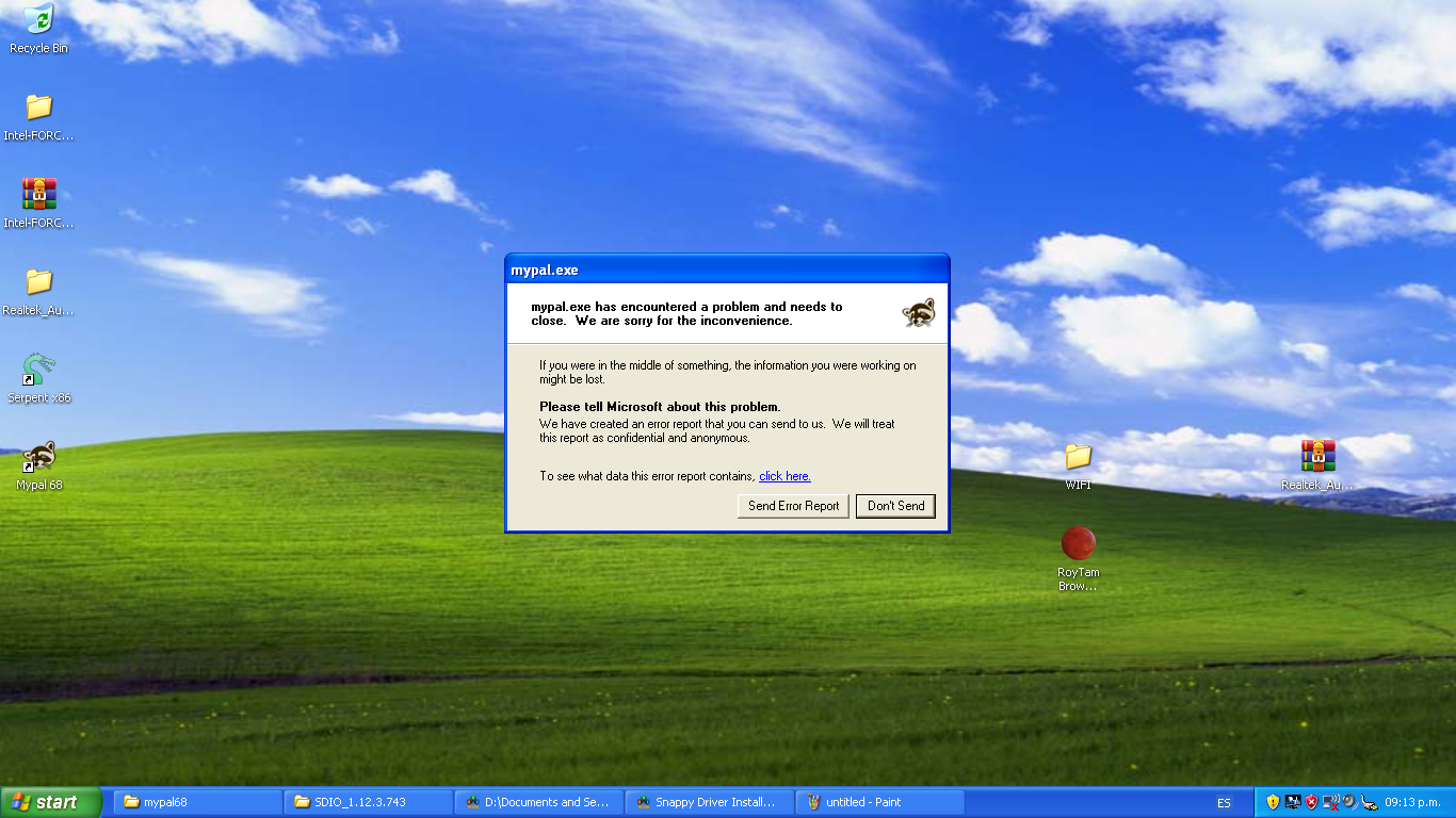 crash when if try go to mega nz