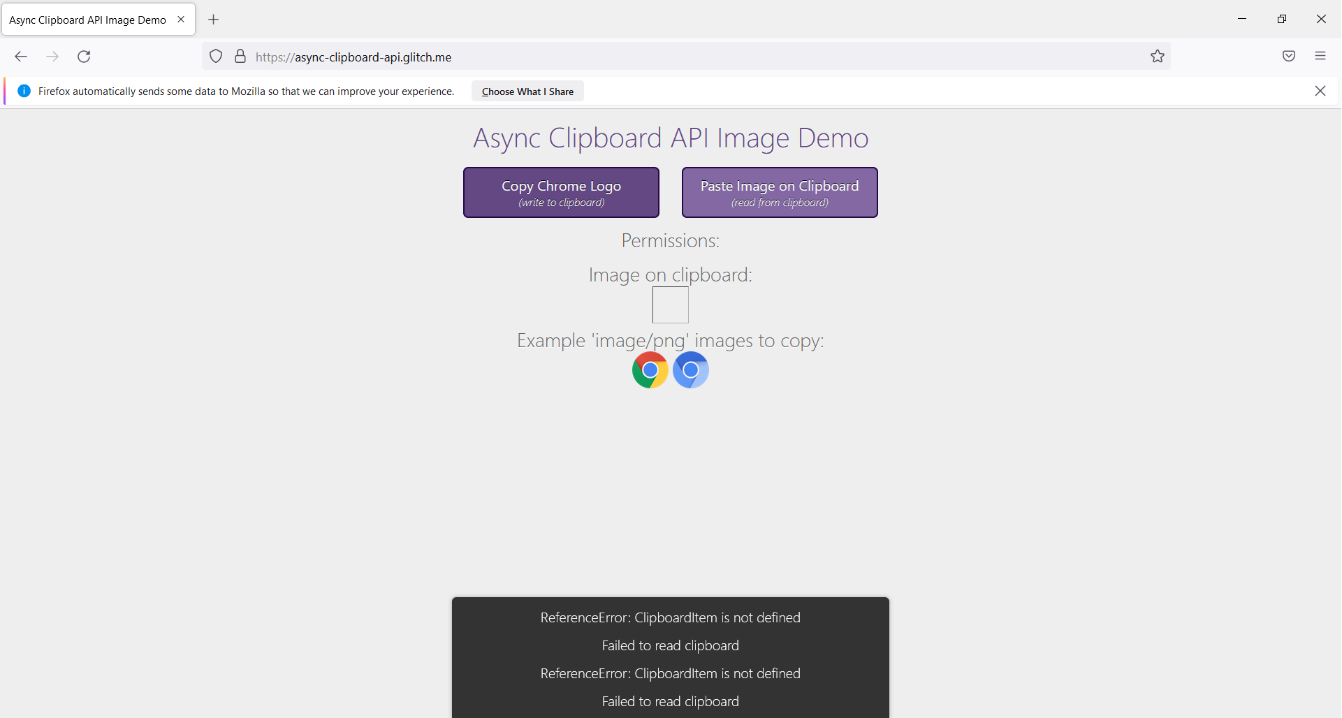 asyncclipboardapi.glitch.me Copy/Paste functions are not working