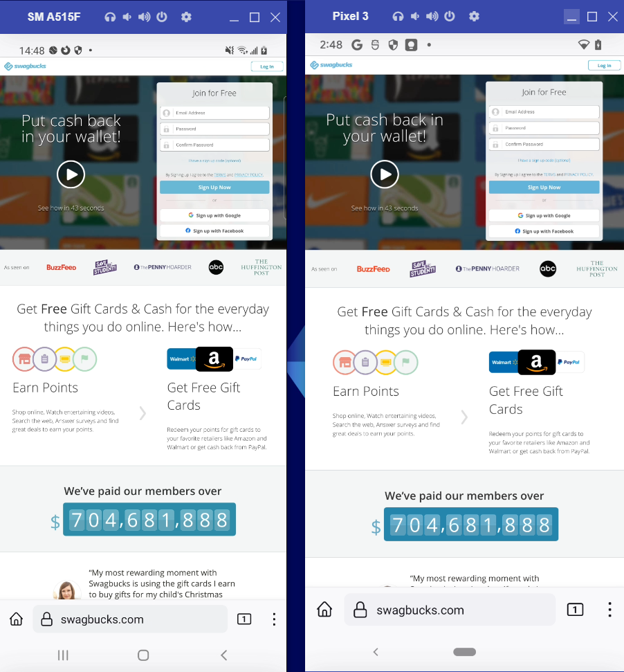 desktop site instead of mobile site · Issue 102924